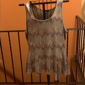Silver sequence tank top